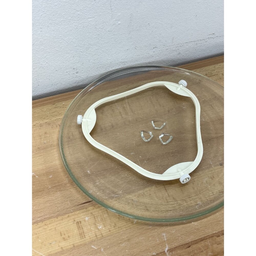Whirlpool Microwave Glass Turntable Plate Tray w/ Support Ring For UMV1160CW - Picture 3 of 11